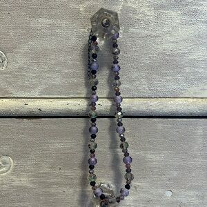 Purple beaded statement necklace choker